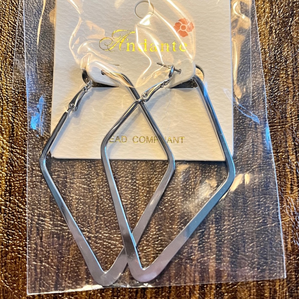 Metal silver toned earrings